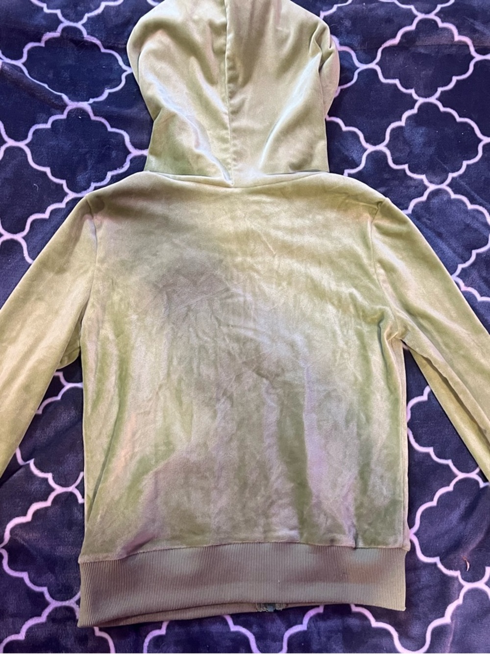Green Velour Track Suit Set - Picture 3 of 5